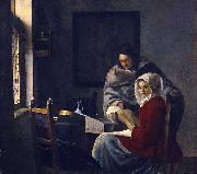 Johannes Vermeer Girl interrupted at her music. painting